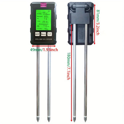 ST03 6-In-1 Soil Tester, Soil Moisture Meter, Fertile Soil Temperature, Soil Ph Meter, Humidity Soil Detector, Fertilizer Detect